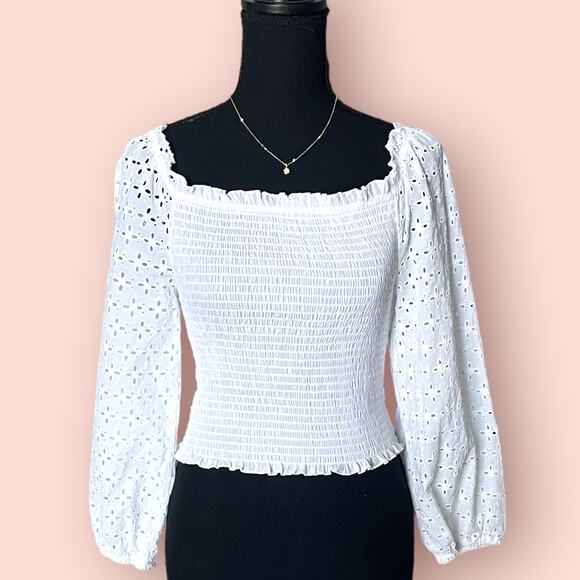 Women's Love Tree White 100% Cotton Blouse Top Large - Picture 1 of 8